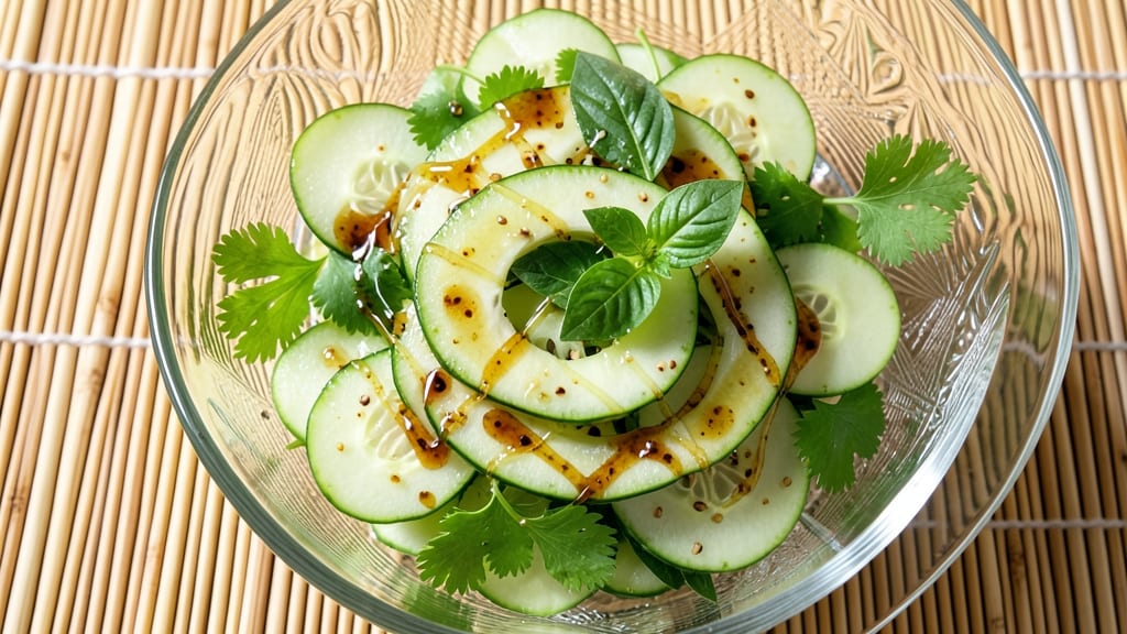 Asian Cuke Salad Recipe: Crisp Florets and Tangy Sesame-Lime Zing