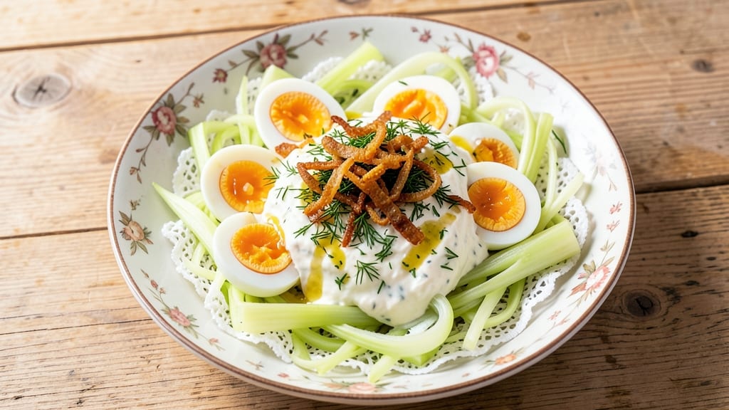 Authentic Israeli Salad Recipe: Crisp Celery Crowns With Tangy Herb Cream Cheese