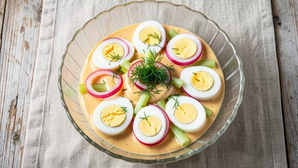 Boiled Eggs With Mayonnaise Salad Recipe: Crisp Celery Bites and Creamy Herb Magic