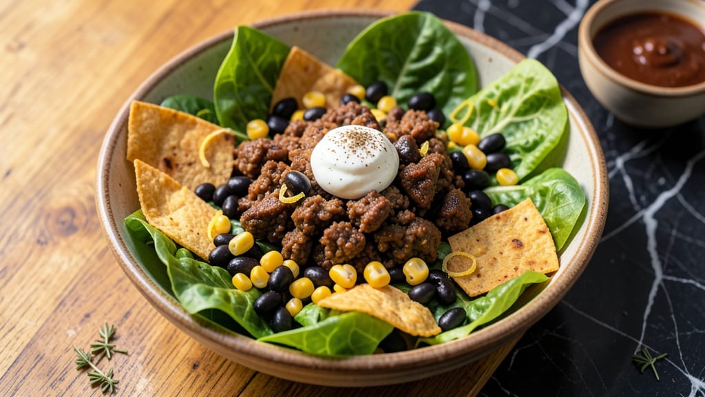 Authentic Mexican Taco Salad Recipe: Crunchy Crowns and Smoky Chipotle Cream Cheese Twist