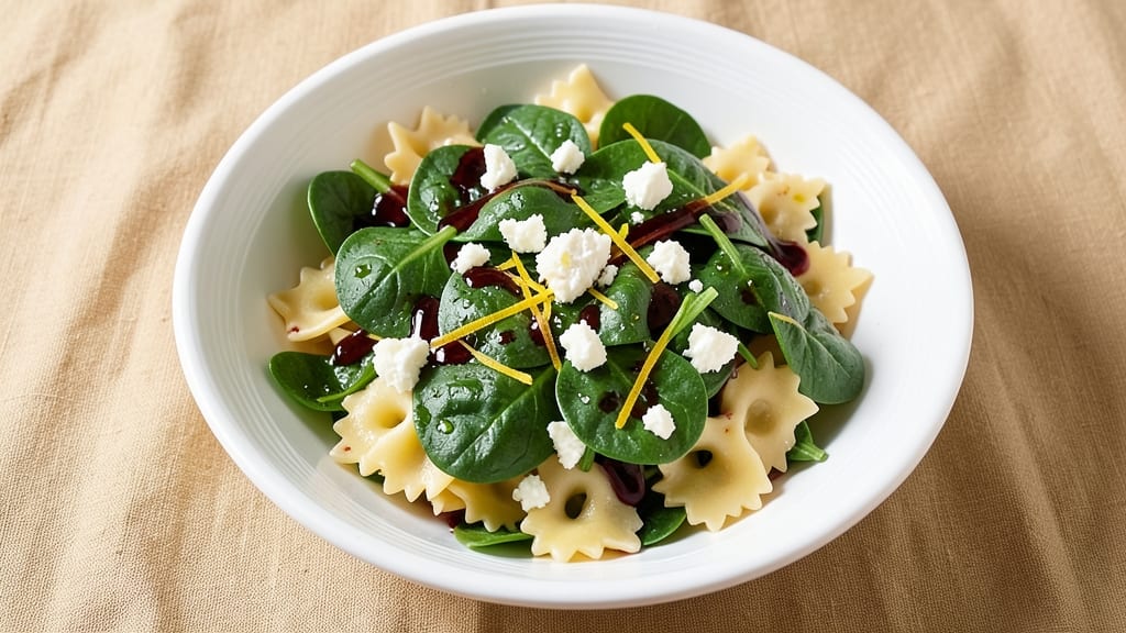 Bow Tie Pasta Spinach Salad Recipe: Creamy Feta Twist With Buttery Pasta