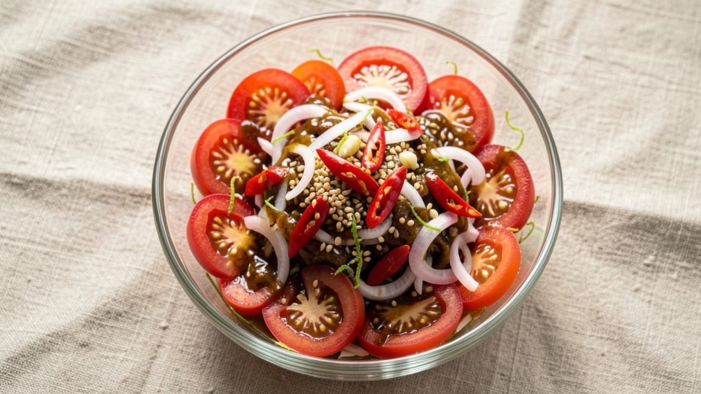 Burmese Tomato Salad Recipe: Tangy Tamarind and Chili Heat Balance