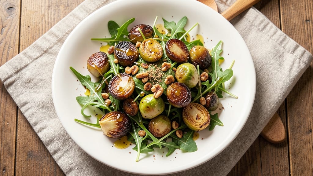 Arugula and Brussels Sprout Salad Recipe: Peppery Bite Meets Crispy Roasted Sprouts