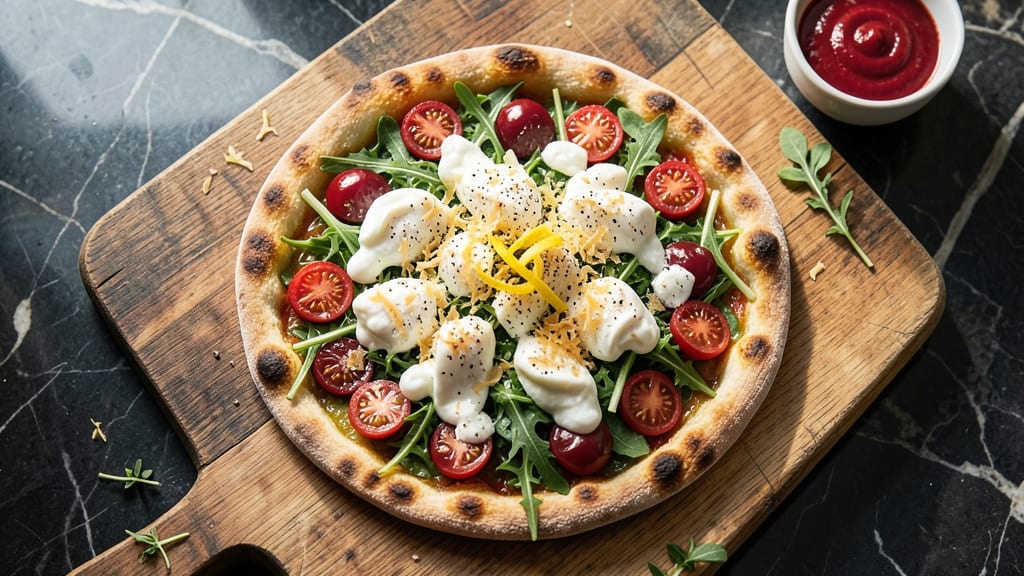 California Pizza Kitchen Tricolore Salad Pizza Recipe: Celery Crown Crunch Meets Herb Cream Cheese Bliss