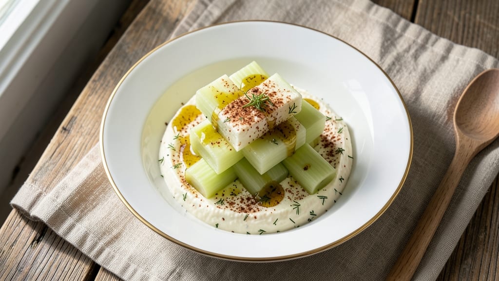 Beau Monde Salad Recipe: Celery Crowns Over Smoky Herb Cream Cheese Dream